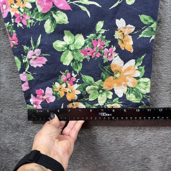 Old Navy Linen Floral Cami Jumpsuit NWT Boho Coastal Navy Floral Size 2X F109 - Picture 10 of 14